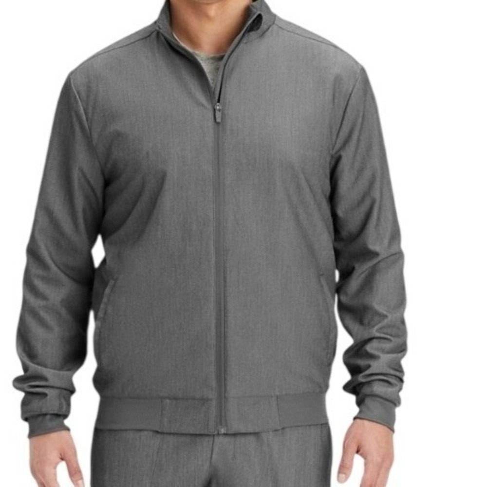 Fabletics Mens Foundation Scrub Jacket Heather Gray Size Large Athleisure